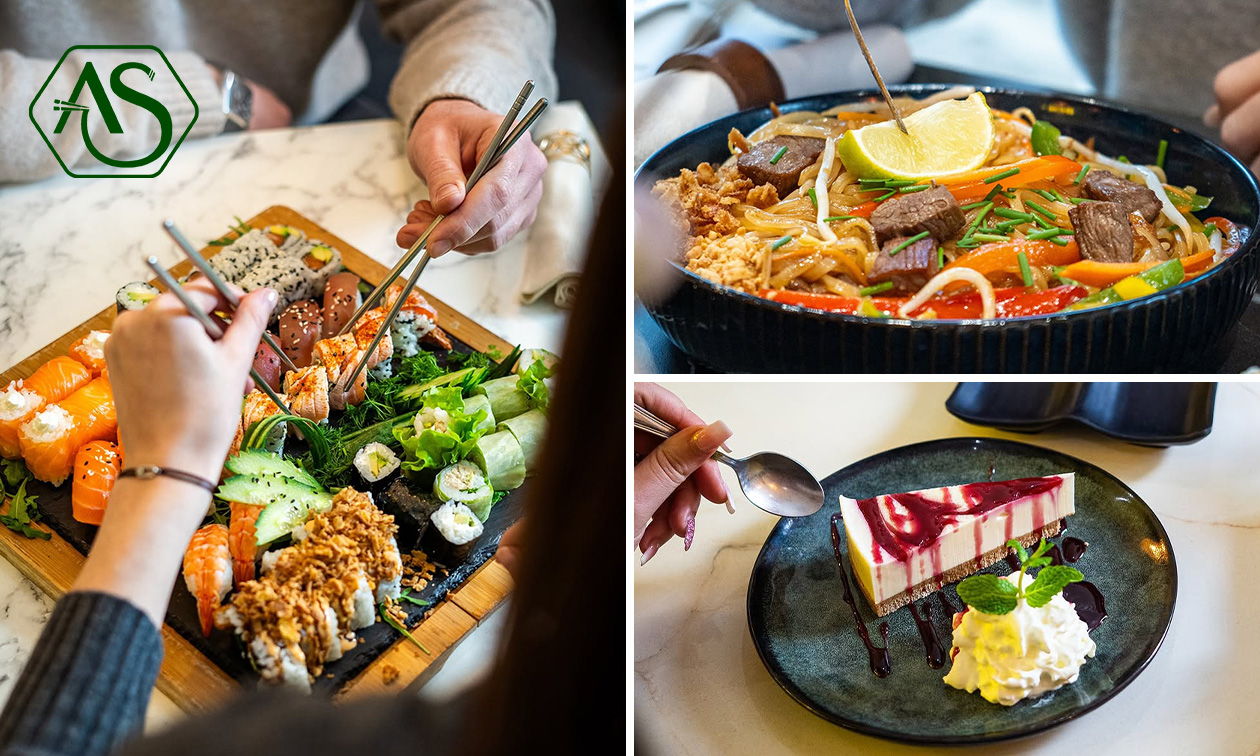 Menu asiatique en 3 services au choix ou menu sushi Bateau pour 2 (52 pcs) près de Lille