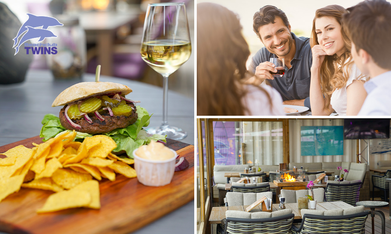 2- of 3-gangen keuzediner aan zee bij Beachclub TWINS