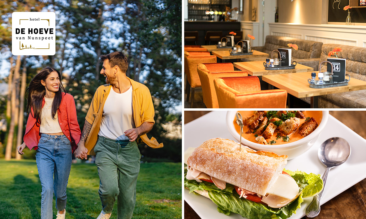 Wandelarrangement: warme drank + gebak en lunch bij Brasserie 14