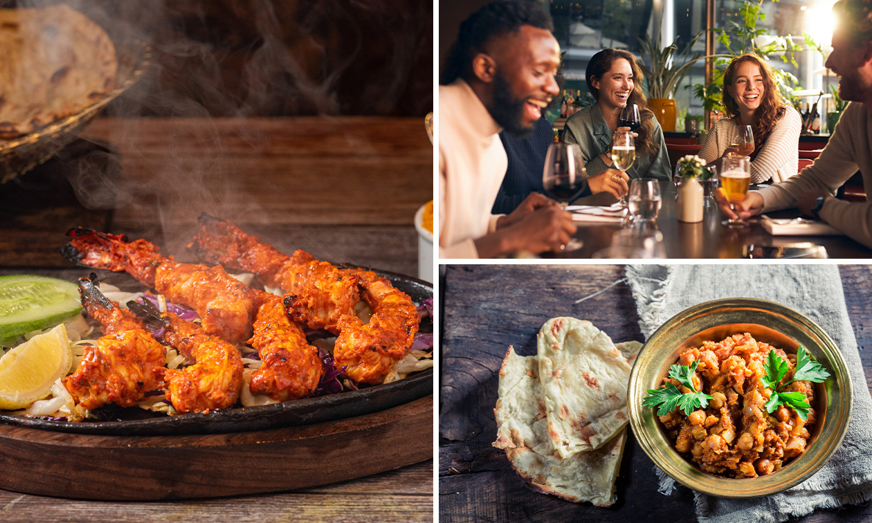 3-gangendiner à la carte + koffie of thee als afsluiter bij The Queen Indian restaurant Deventer