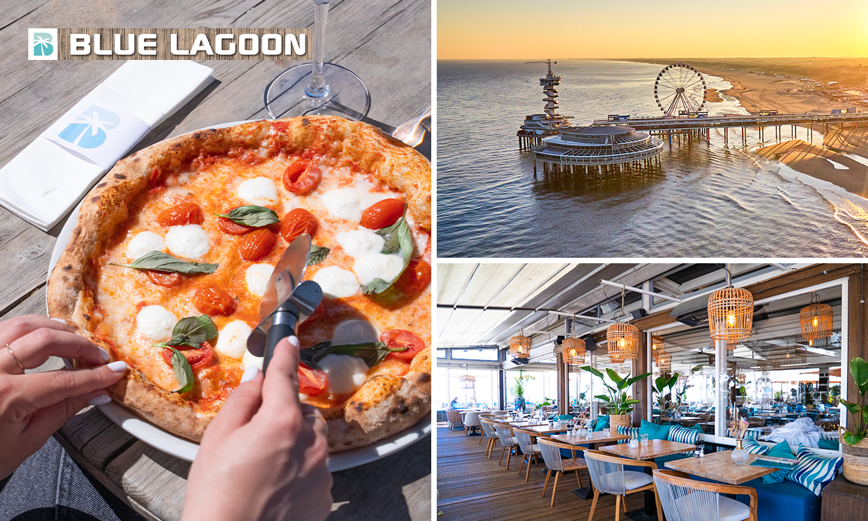 Pizza naar keuze bij Strandpaviljoen Blue Lagoon